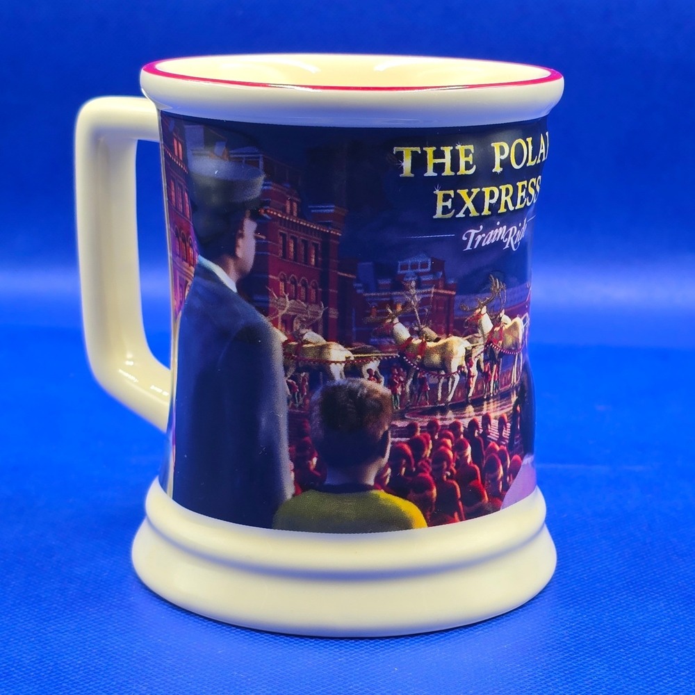The Polar Express Train Ride Coffee Mug Santa Reindeer Christmas Ceramic Cup